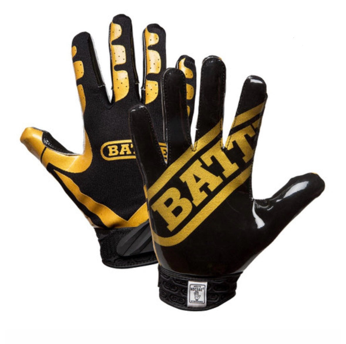 Black and gold Battle Receiver Football Gloves - Youth