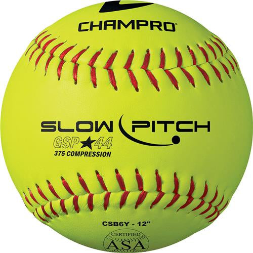 Champro Softballs - Fast Pitch & Slow Pitch 11" & 12" - ASA/USA Certified, Optic Yellow Leather, Raised Seam