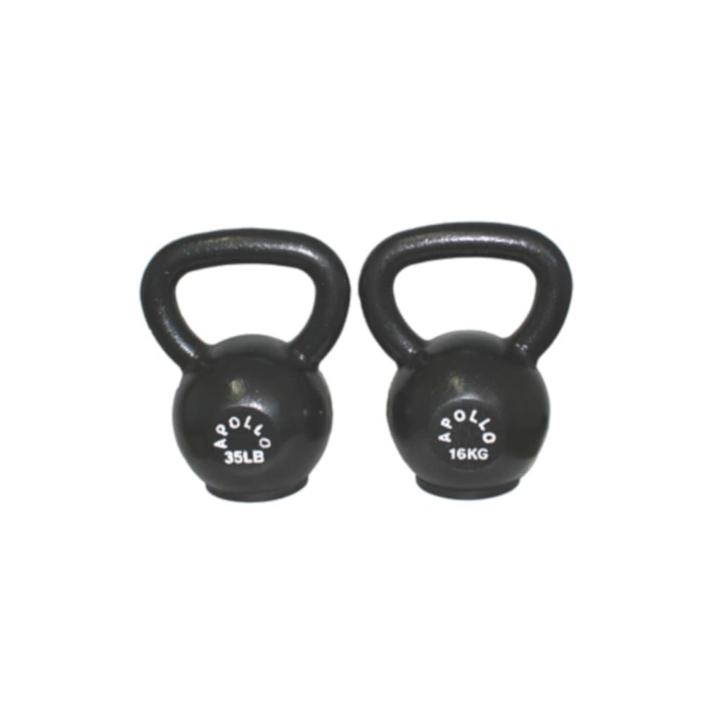 two rubber bottomed kettlebells