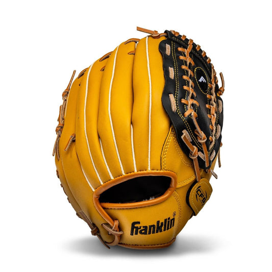 Franklin 12” Baseball / Softball Glove  - Right Hand Throw Tan/Black