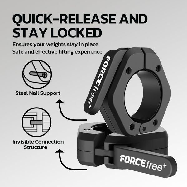Force Free + Pro Lock Magnetic Olympic Barbell Collars - PAIR