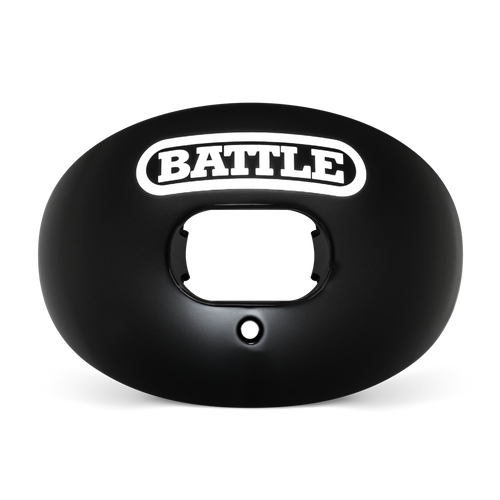 Battle Oxygen Convertible Strap Football Mouthguard- Solid Colors - Black