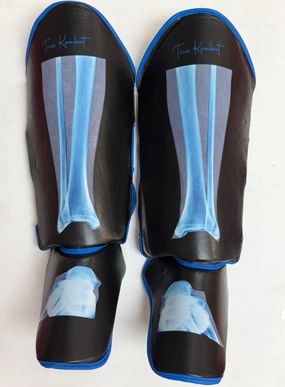 True Kombat Skeleton Shin Guards - Size Large