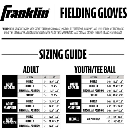 Franklin Field Master Baseball + Softball Glove | Left-hand Throw | Lightweight Synthetic Leather