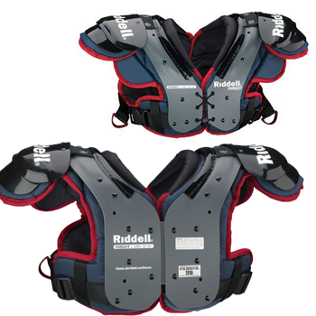 Riddell Pursuit Football Shoulder Pads - red and gray