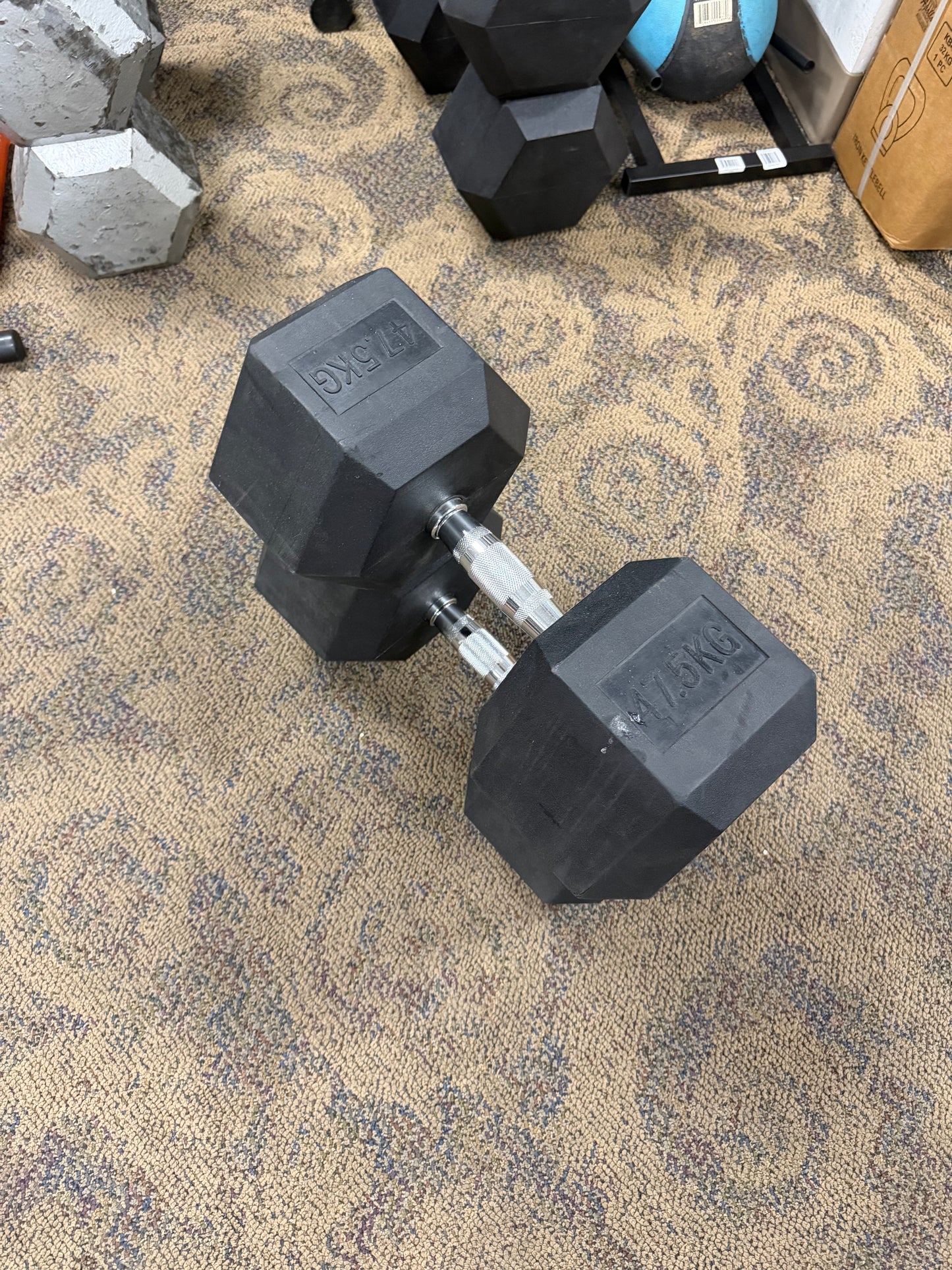 104 lb Rubber Dumbbell pair (used)