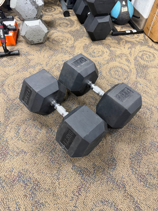 104 lb Rubber Dumbbell pair (used)