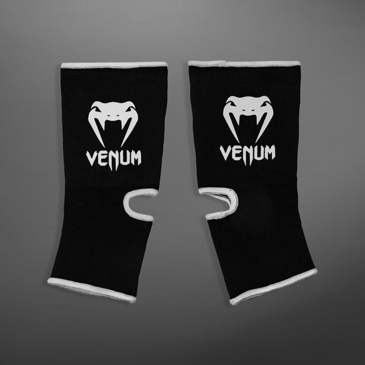 Venum Kontact Ankle Support Guards - High Quality Elasticated Cotton for Optimal Stability, Black/Silver