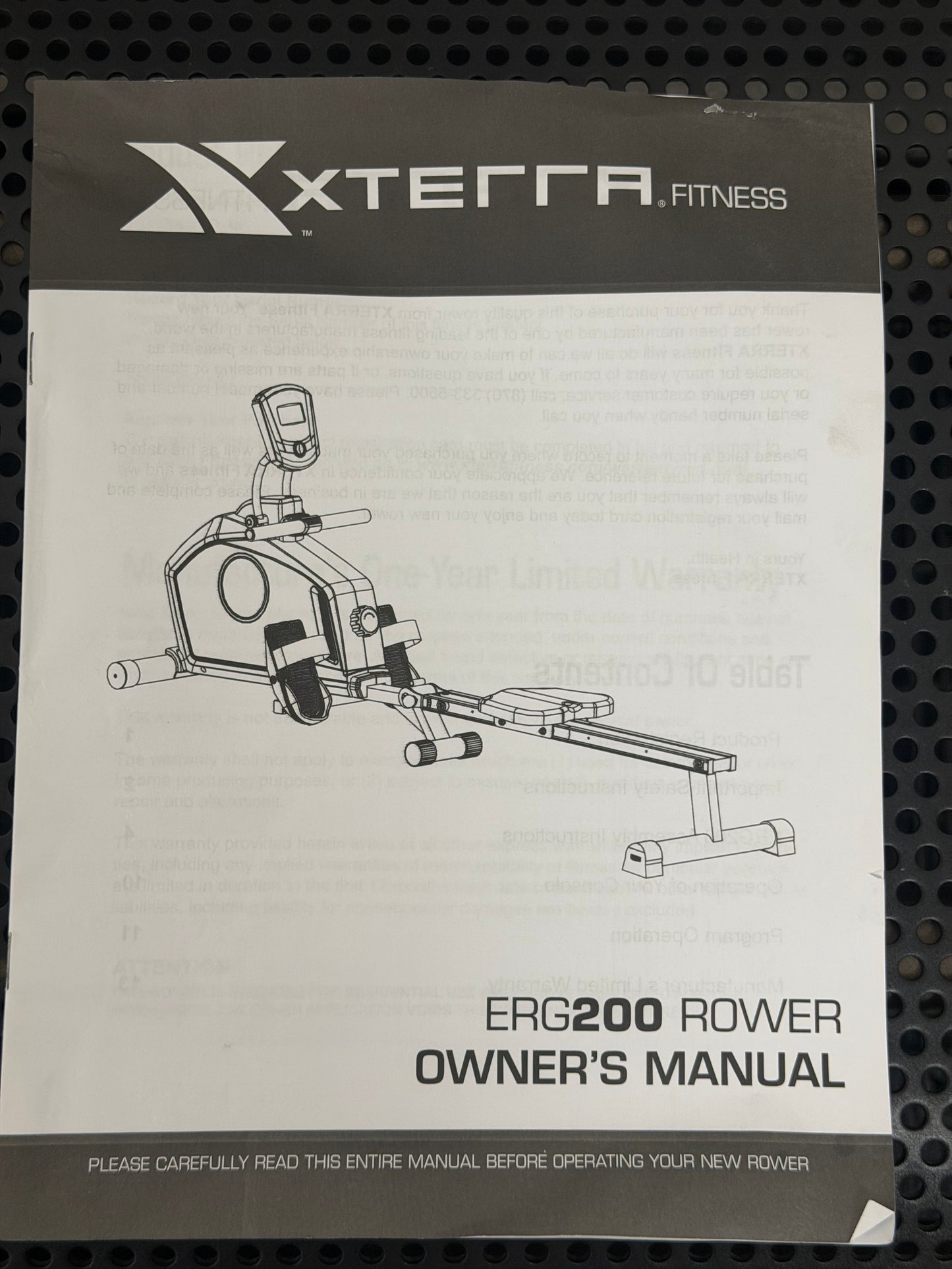 XTERRA Fitness ERG200 Folding Magnetic Resistance Rower (used)