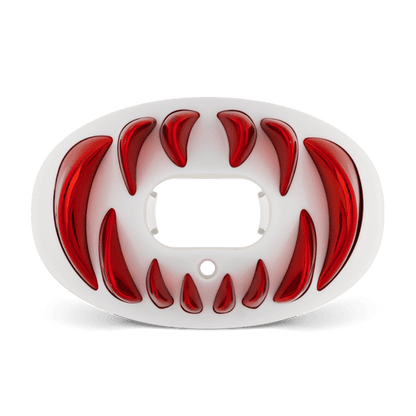 White Battle Oxygen Football Mouthguard - red animal teeth Designs
