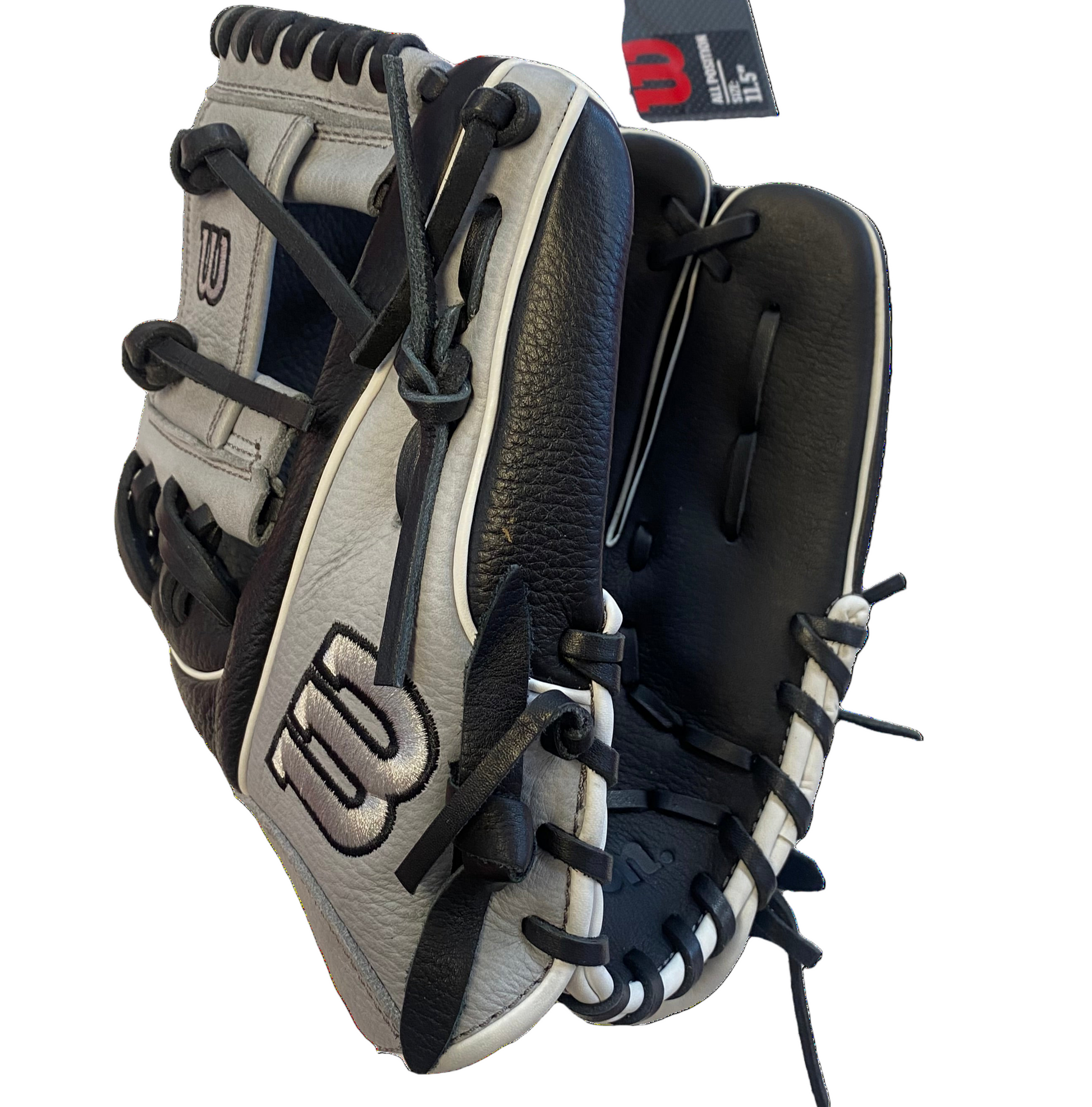 Baseball glove with Wilson logo on a white background