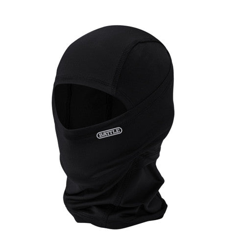 a black Battle performance mask on a white background